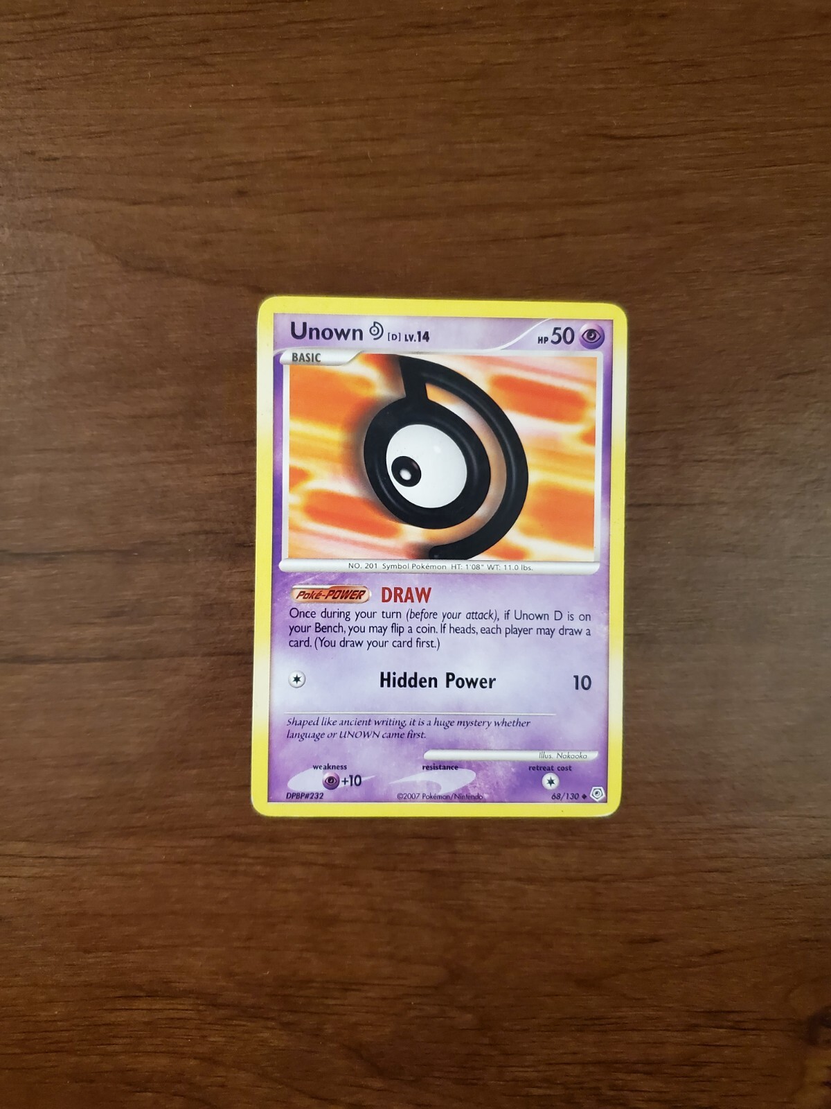 Unown ( D) - 2007 Pokemon Diamond & Pearl - #68/130