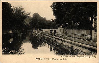 Old postcard Bray (S.-et-W.) - L'Epte, right bank (290275)