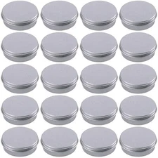 2 Ounce Aluminum Tin Jar Refillable Containers 60 ml Aluminum Screw Lid Round...
