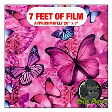 Hydrographic film Pink and Blue Butterflies 7' x 20" hydro dip dipping