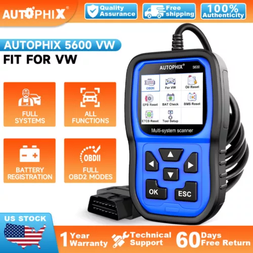 AUTOPHIX 5600 for VW Audi Car OBD2 Scanner Diagnostic Tool EPB ABS Oil BMS TPS