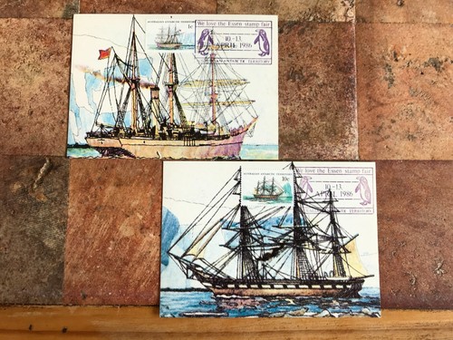 AAT AUSTRALIAN ANTARCTIC 1986 MAXIMUM MAXI CARDS SHIPS ESSEN FAIR # RARE # - Picture 3 of 7