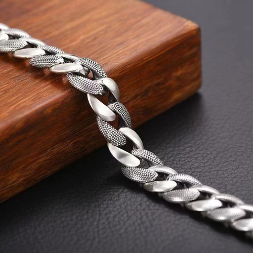 Pulseras vintage para hombre joyas nuevas S925 plateadas brazalete pulsera cadena - Imagen 5 de 7