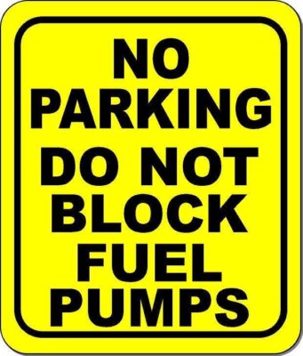 no parking do not block fuel pumps yellow black Aluminum composite sign ...