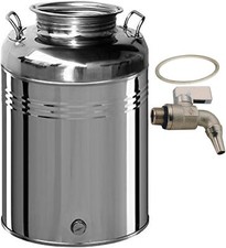 FUSTO OLIO INOX LT 30 + RUBINETTO -- - ø mm.310x480h
