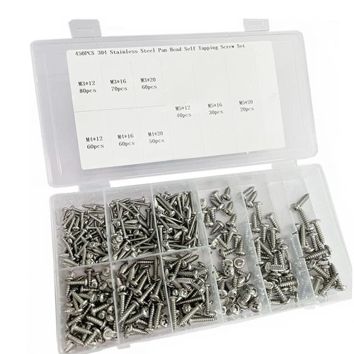 450tlg Blechschrauben Kreuzschlitz Linsenkopf Edelstahl VA Sortiment Set DIN7981 - Bild 4 von 12