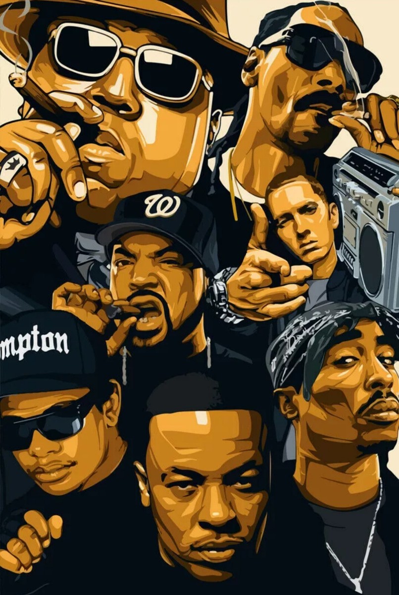 Hip Hop Legends 4 Inch West Coast Rap Eminem Tupac Art Indoor