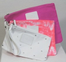 Victoria's Secret Pinkset of 3 Pencil Pouch Bag Travel Makeup Cosmetic Case  NWT