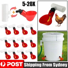 5-20X Automatic Cups Water Feeder Drinker Chicken Waterer Poultry Chook Bird AU 