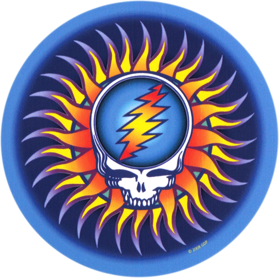 LIQUID BLUE Sticker - Grateful Dead Purple Steal Your Face Sun 3" x 3" Die Cut #120000