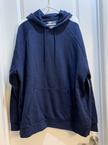 NWT Russell Athletic Hoodie Premium Fleece Navy Blue/white 2XL - Picture 2 of 7