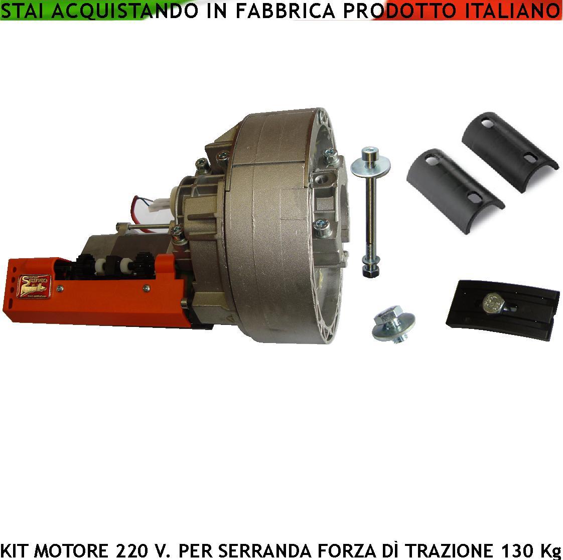 Motore Serranda 130 kg Universale 220V Automazione Saracinesca 12 m²