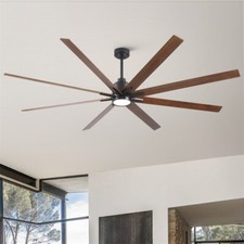 84" Large Farmhouse Ceiling Fan 8 Solid Wood Blades DC Motor with Light  Remote