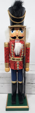 Nutcracker 15" Wooden Christmas Toy Soldier Theme w/Sequence, Blue/Gold Accents