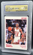 Tarjeta publicitaria blanca 1990 Star Michael Jordan #NNO EE. UU. 10 GEMA como nueva Chicago Bulls