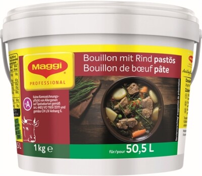 (23,99 /1kg) Maggi Bouillon mit Rind pastös 1kg - für 50,5l