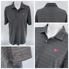 Missouri State Bears Cutter & Buck Polo Shirt Men’s L Gray Stripe Poly YGI W3-28