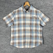 Grizzly Mountain Shirt Mens XL Short Sleeve Soft Cotton Check Plaid Button