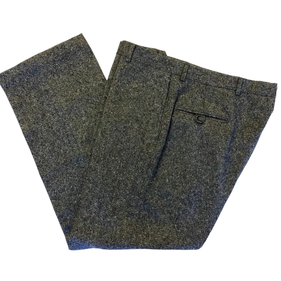 Nuevo de Colección Años 60 Negro DONEGAL TWEED Pantalones ROCKABILLY Multicolor FLECK Lana Pantalones Foto 2 de 4