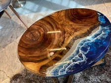 Epoxy Resin Wood Table – Live Edge River Table – Handmade Resin Furniture arts