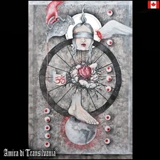 painting contemporary art modern esoteric symbol magic witch heart angels earth