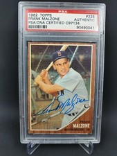 1962 Topps #225 Frank Malzone Autographed Baseball Card PSA DNA COA sc