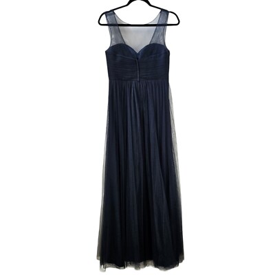 Jenny Yoo Aria Hydrangea Navy Blue Tulle Mesh Bridesmaid Formal Wedding  Dress 4 | eBay