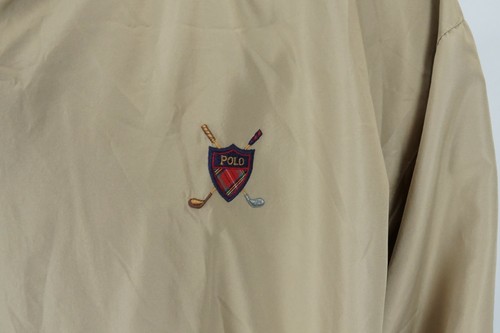 VTG Polo Golf Long Sleeve Windbreaker Pullover Beige Men's XL - Foto 4 di 6