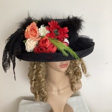 NEW ELABORATE  EDWARDIAN STLE LADIES BLACK HAT  For THEME EVENTS