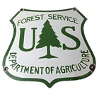 Vintage Forest Service Porcelain Sign - Agricultural National Park Gasoline Sign
