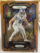 2023 Panini Prizm JACK CAMPBELL Orange Lazer ROOKIE RC Detroit Lions Iowa 330