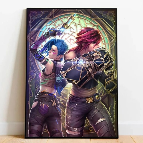 Jinx and Vi Poster, Arcane League Of Legends Gaming Wall Art Print No ...