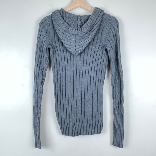 Vintage Hollister Sweater Women M Y2K Knit Hooded Ribbed Long Sleeve Bella - Picture 2 of 7