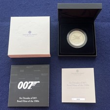 2024 JAMES BOND 007 1980s 2OZ TWO OUNCE SILVER PROOF COIN ROYAL MINT RARE 3C39