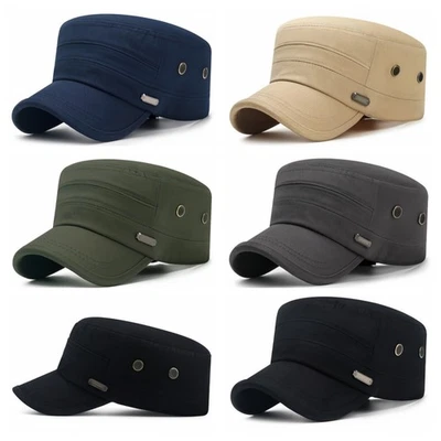 Casquette de baseball militaire armée Hommes femme coton casquette plate chapeau - Photo 1/4