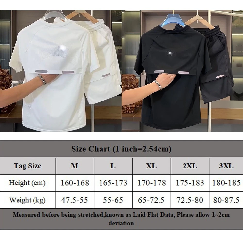 Quick Drying Men's Summer T Shirt Casual Short Sleeve Top in Black White
Opens in a new window or ta