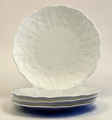 4 Aynsley Snow Crocus 6'' Bread Plates English Cottagecore White Bone China Set