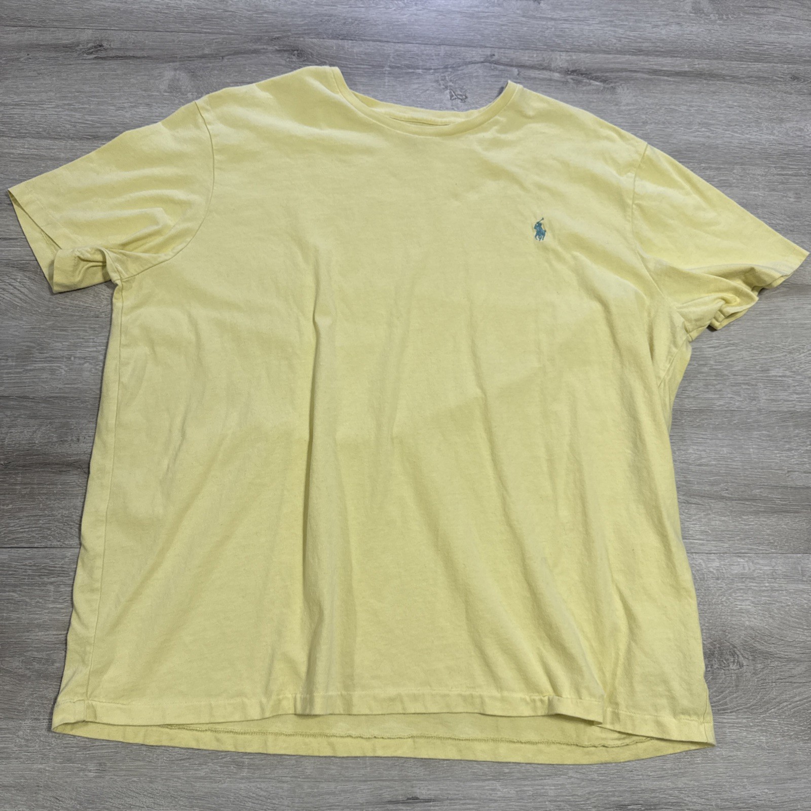 PONY Polo Ralph Lauren T Shirt Uomo Giallo Girocollo Cotone Top XXL