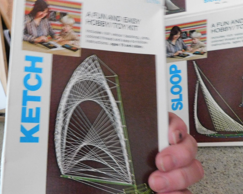 25-759 2 Complete Vintage NOS Open Door String Art Kits Ketch & Sloop Boat Ship - Picture 5 of 5