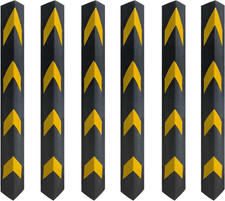 27" Rubber Garage Wall Protector Corner Guard for Parking Lot Warehouse Edge, 6