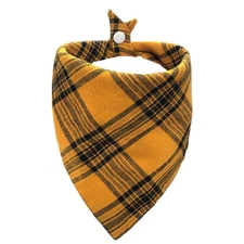 Classic Plaid Pattern Dog Bandana - Adjustable Soft Triangle Pet Scarf for Bo...
