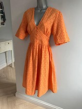 Abito midi Barbour Kelley Broiderie Anglaise taglia UK 10