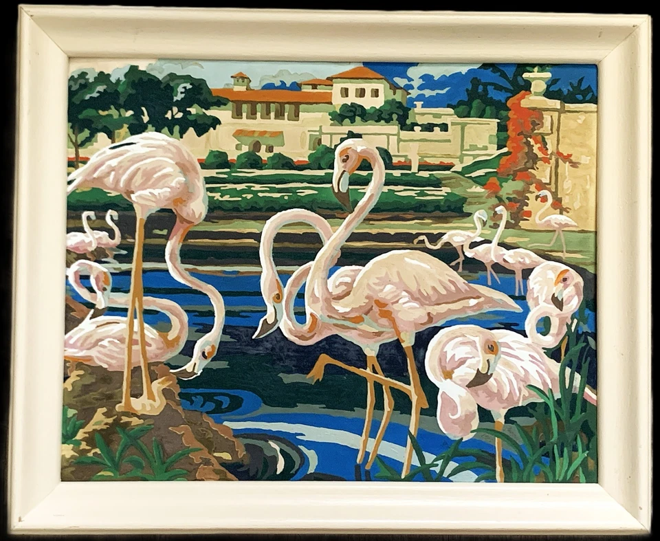 Pintura vintage '61 FLAMINGOS Florida pintura por números arte 16x20 marco opcional Foto 2 de 4