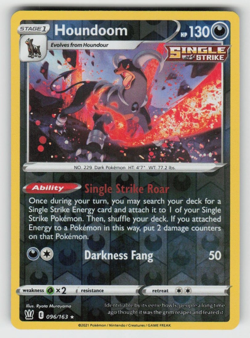 Reverse Holo Houndoom 096/163 Rare Battle Styles Near Mint