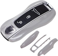 AeroBon 3-Piece Painted Key Fob Cover Compatible with Porsche Chalk