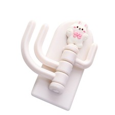 Self Adhesive Hanger Punch Free Rotating 3 Hooks Cute Animal Wall Door Holde AM9