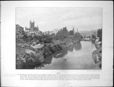 Old Antique Print Bath Banks Avon John De Villula Bishop Big Sea Bognor