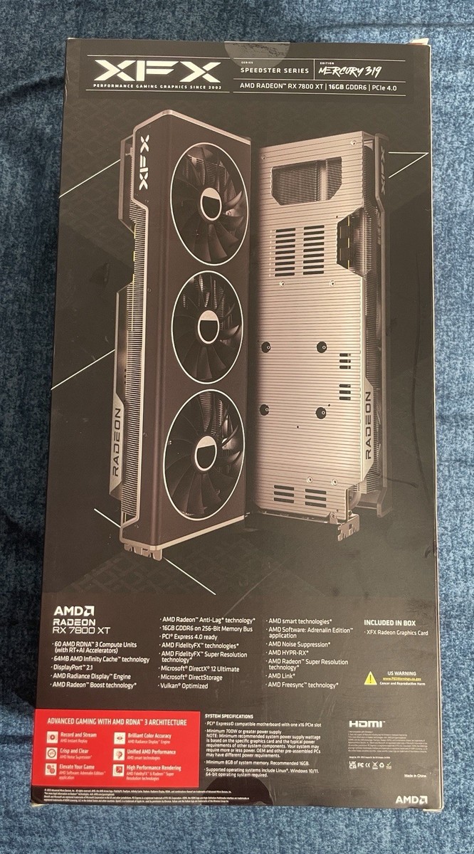 XFX Speedster QICK 319 Radeon RX 7800 XT Core Edition 16GB GDDR6