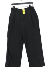 Hush Damen Hose UK 12 Schwarz 100% Lyocell Modal Weites Bein Cropped