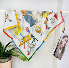 100 Twill Silk Shawl Square Neckerchief 65X65cm Bandanna Scarf lace Print Wrap